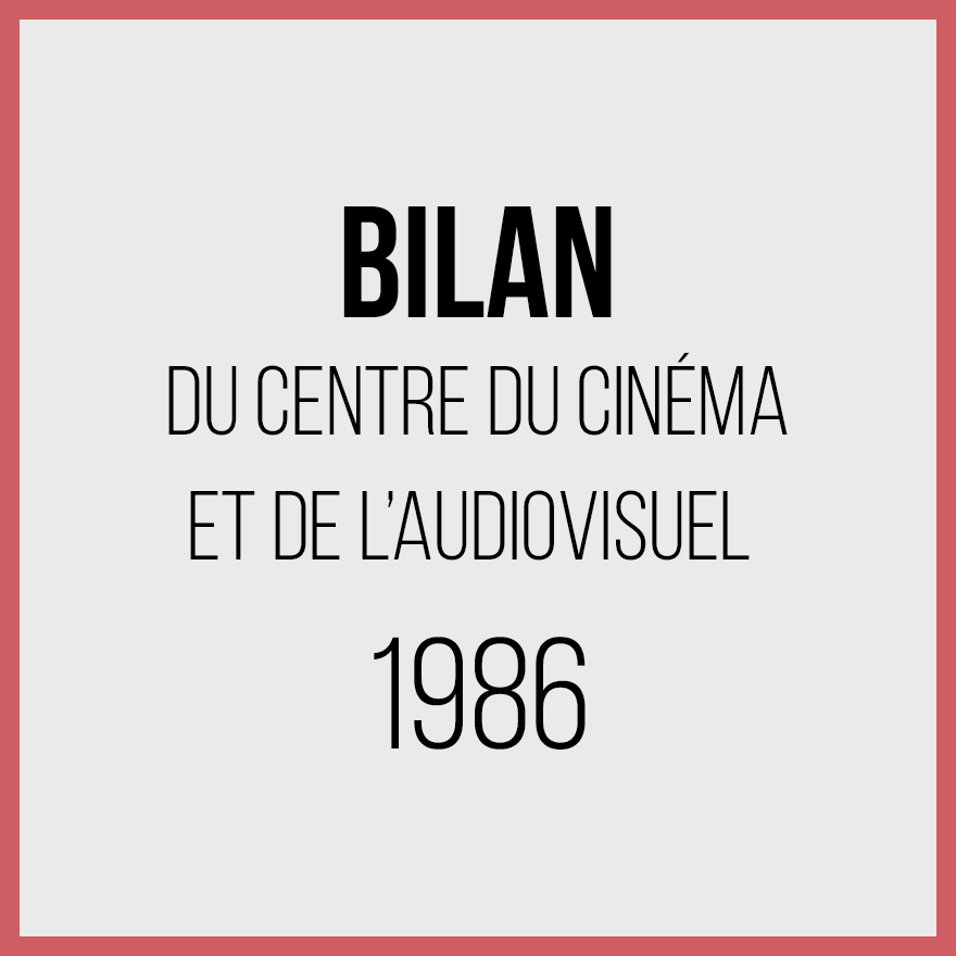 Bilan 1986 du Centre du Cinéma et de l'Audiovisuel